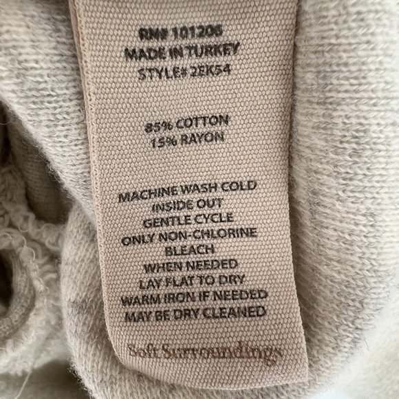 Soft Surroundings Terry Knit Button Front Shirt Jacket Shacket Grey Size Large - Picture 6 of 9